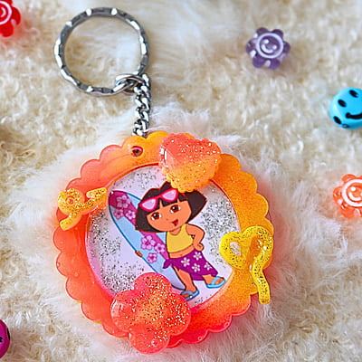 ADORABLE DORA ROUND PHOTO FRAME KEYCHAIN ADORABLE DORA ROUND PHOTO FRAME KEYCHAIN