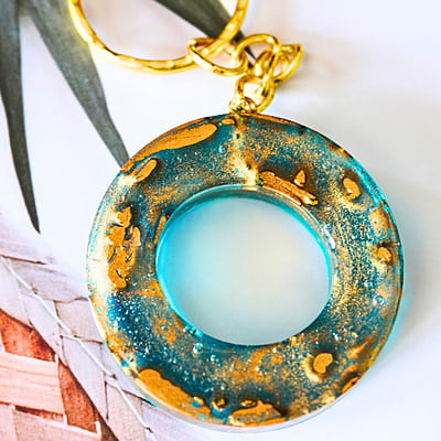 'O'O GOLD SWIRL LETTER KEYCHAIN(LKB00049)