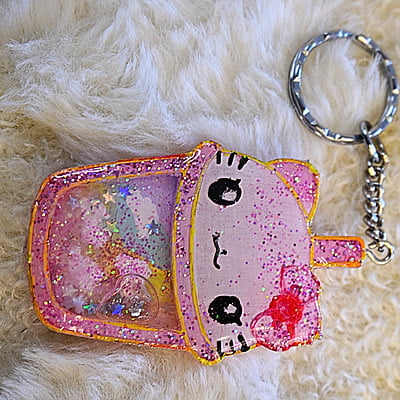 HELLO KITTY KAWAII CUP SHAKER KEYCHAIN HELLO KITTY KAWAII CUP SHAKER KEYCHAIN