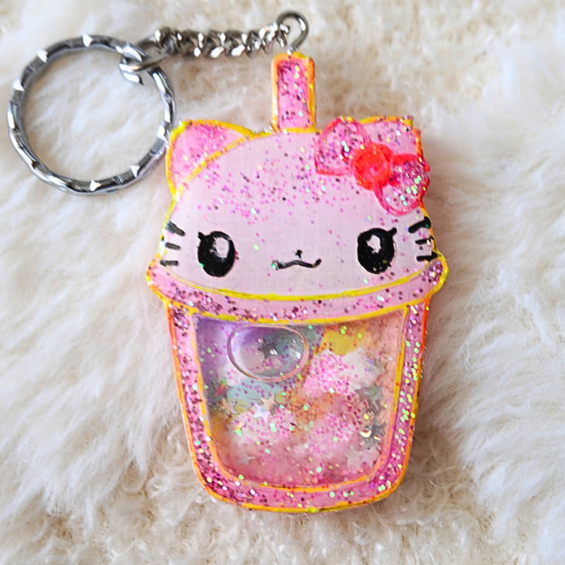 HELLO KITTY KAWAII CUP SHAKER KEYCHAIN HELLO KITTY KAWAII CUP SHAKER KEYCHAIN